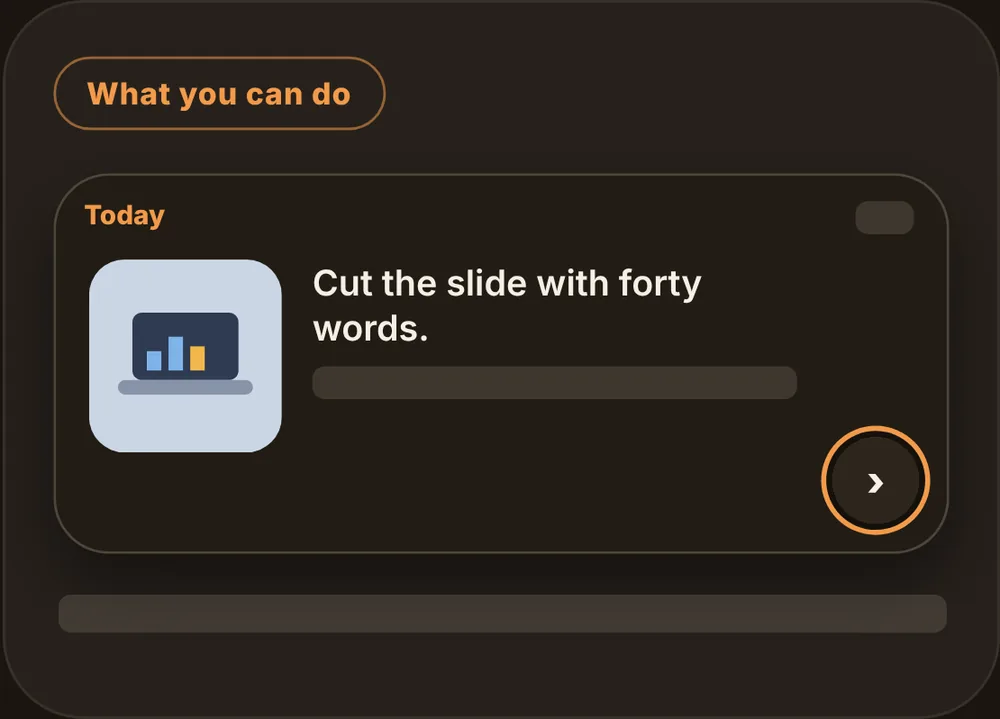 Widgets: Today: tap › through your day.